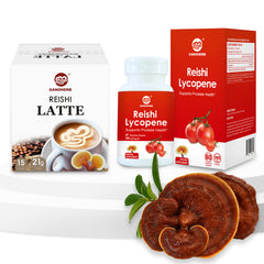 Reishi Mushroom Latte Coffee and Reishi Lycopene Capsules