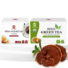 Reishi Mushroom Black Coffee and Reishi Mushroom Green Tea