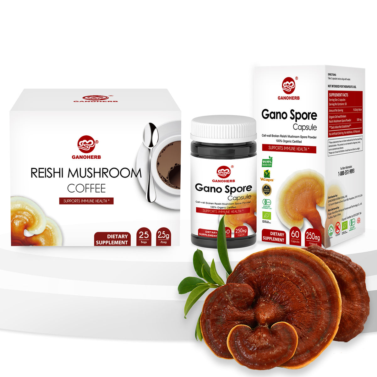 Reishi Mushroom Black Coffee and Reishi Mushroom Capsules