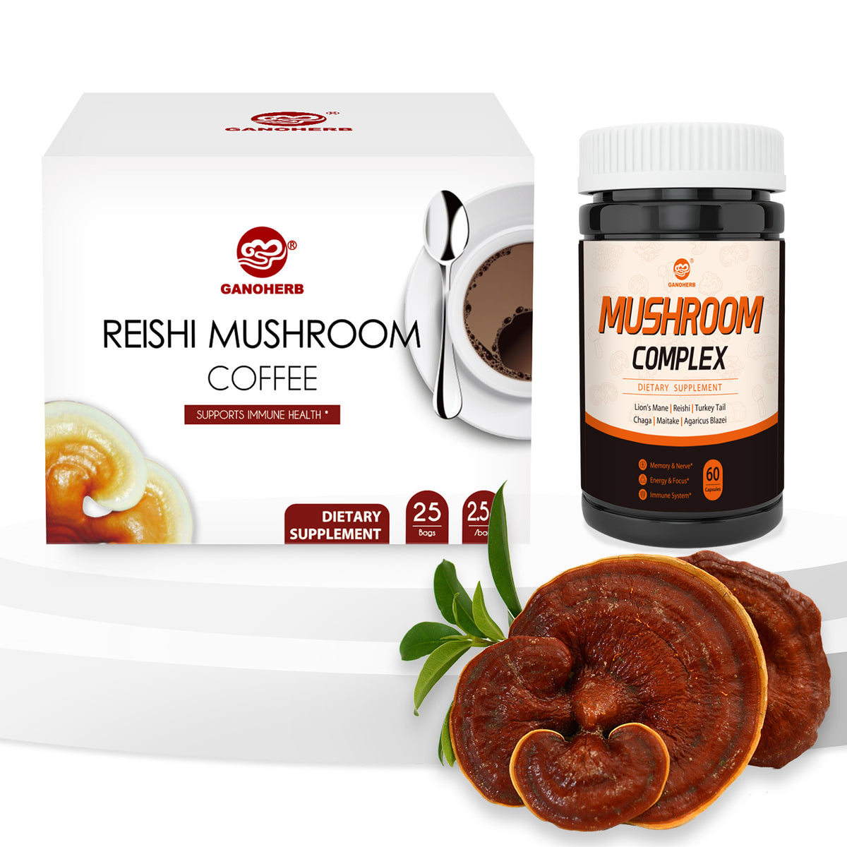 Reishi Mushroom Black Coffee and Mushroom Complex Capsules