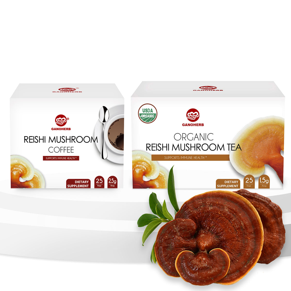 Reishi Mushroom Black Coffee and Reishi Mushroom Tea