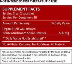 Reishi Mushroom Capsules and Reishi Mushroom Powder